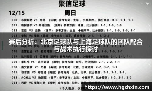 赛后分析：北京足球队与上海足球队的团队配合与战术执行探讨