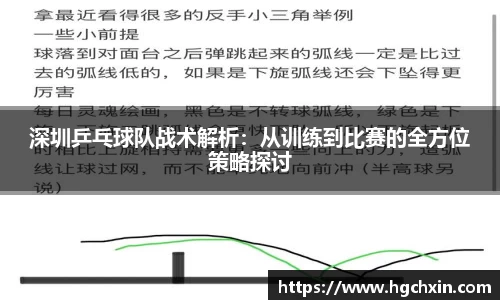 深圳乒乓球队战术解析：从训练到比赛的全方位策略探讨
